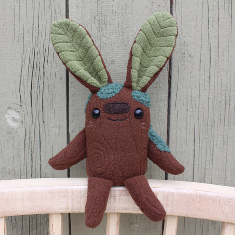Little Wood Bunny with Moss