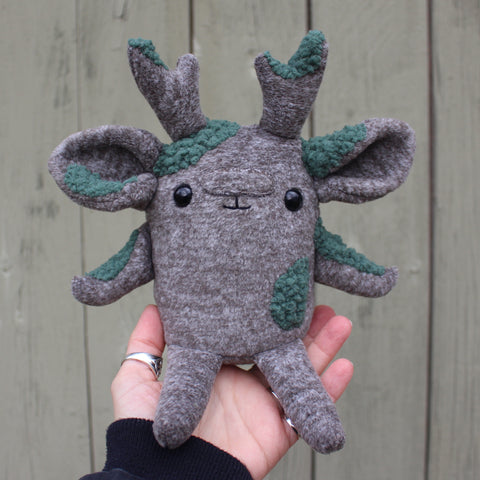 Stone Beastie with Moss & Antlers