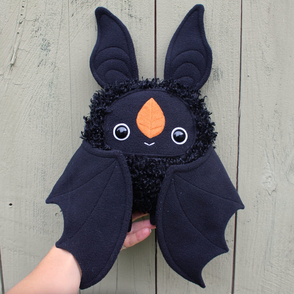 Large Black Bat with Vintage Halloween Wings (Discounted)