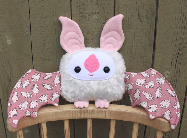 Large White Bat with Pink Ghost Wings
